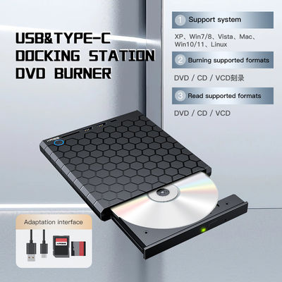 品質  External CD DVD Burner USB 3.0 USB C CD-RW Drive DVD-RW Burner Writer Player 工場