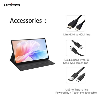 卸売 15.6 インチ ポータブルモニター FHD 4K タッチ ノットタッチ スクリーン ポータブルモニター Type-c ポート HDMI