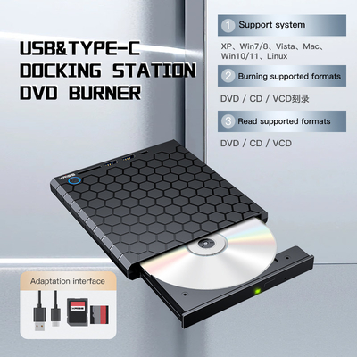 外部CD DVDバーナー USB 3.0 USB C CD-RWドライブ DVD-RWバーナーライタープレーヤー